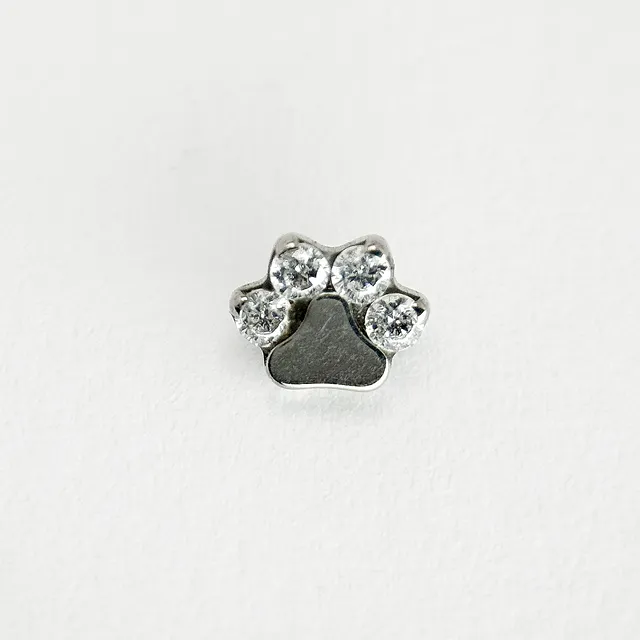 Piercing Labret Patinha com Zircônias em Titânio Grau Implante - Vista 1