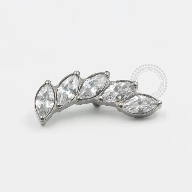 Piercing Labret Cluster Asas em Titânio Grau Implante - Vista 1