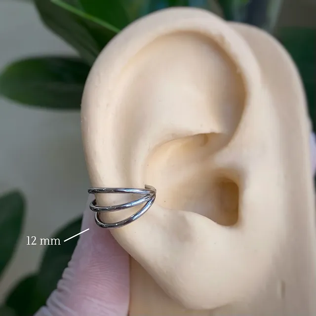 Piercing Argola Clicker Triplo Lateral em Titânio Grau Implante - Vista 3