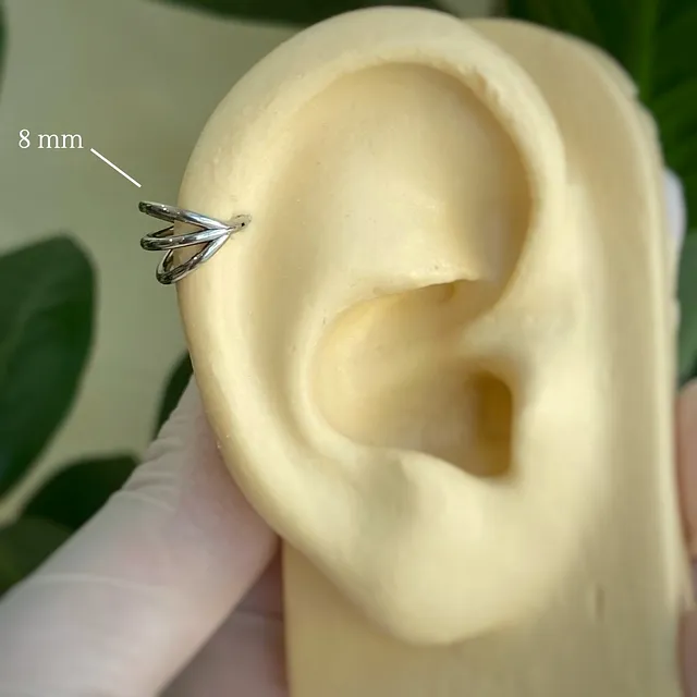 Piercing Argola Clicker Triplo Lateral em Titânio Grau Implante - Vista 2