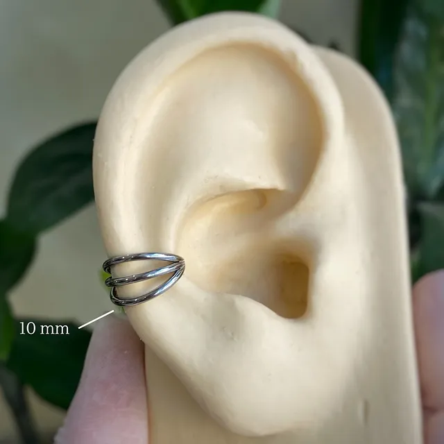 Piercing Argola Clicker Triplo Lateral em Titânio Grau Implante - Vista 4