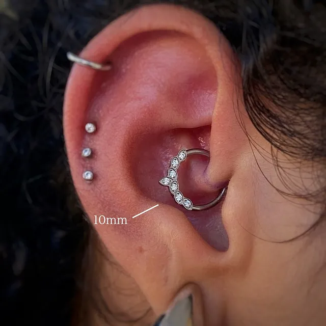 Piercing Argola Clicker Folhas de Zircônia em Titânio Grau Implante - Vista 2