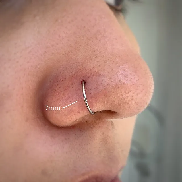 Piercing D-Ring para Aba Nasal em Titânio Grau Implante - Vista 2